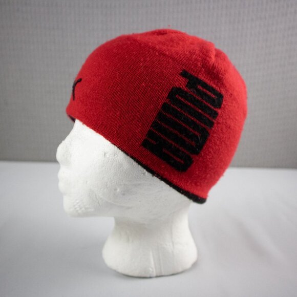Puma Reversible Cotton Beanie Red / Black - Picture 4 of 8